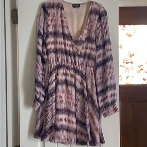 BeBe Long Sleeve Fit & Flare Dress